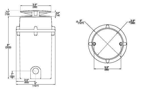 Hydrel PDX4ML  B  9LED  WHT30K  MVOLT  ML360  FLC  12S  LPI, 4" Marker LED Pathway Light, 3000K, 360 degree Light Distribution