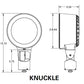 Hydrel SAF7 LED P1 80CRI 30K MVOLT 6DEG CWL KM DDB Floodlight, P1 Performance Package, 80 CRI, 3000K, 120-277V, 6 Degrees Distribution, Clear Watershed Lens, Knuckle Mount, Designer Bronze 