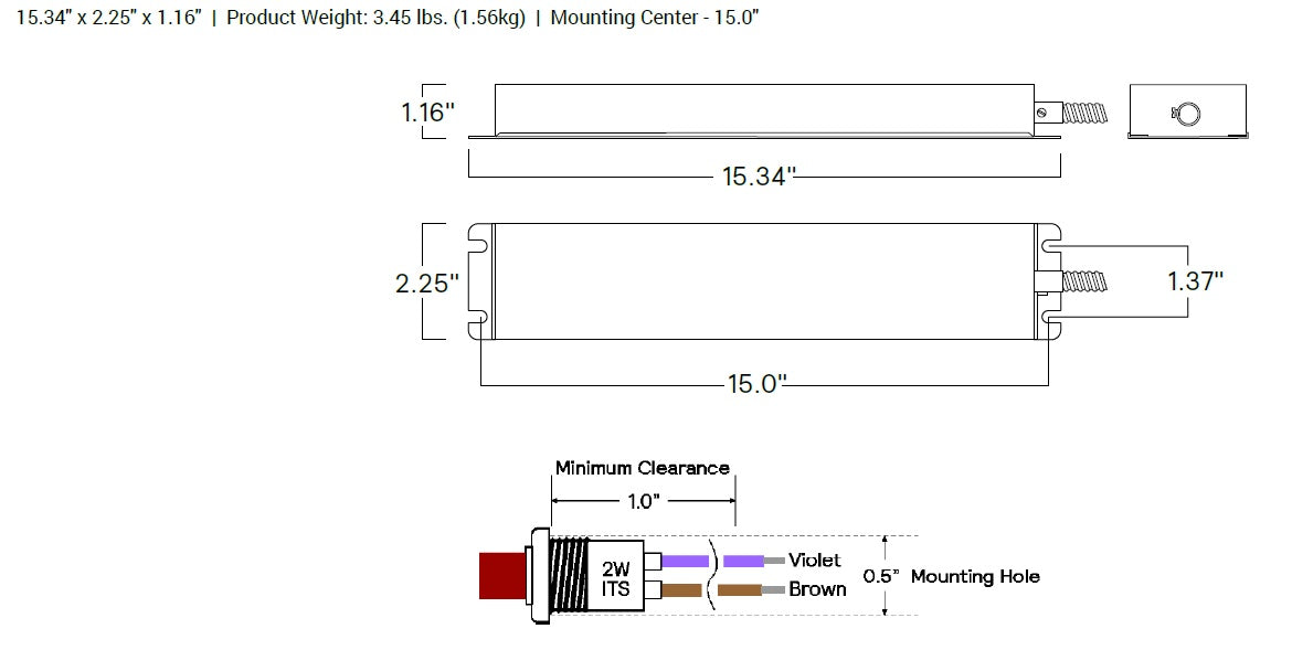 Sure-Lites-INVM-10W-AD Emergency Power for Lighting, 10VA Output Micro Inverter, 0-10V Auto Dimming to Max 50VA Load