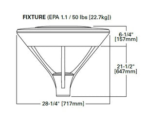 Invue MSA-SA1C-740-U-T3-BK Decorative LED Area Light, 1 Square, 1050mA, 70 CRI, 4000K, 120-277V, Type III Distribution, Black