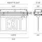 Isolite ELTCG2-AC-R-1W-AG-BA-MRC Elite Edge-Lit Exit Sign, Custom Graphics, AC Only, Red Letter, Single Face, Clear Background, Angular Trim Frame Style, Brushed Aluminum, Recessed Ceiling Mount