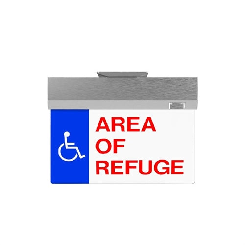 Isolite ELTCG2-AC-G-1M-AG-BA-MRC Elite Edge-Lit Exit Sign, Custom Graphics, AC Only, Green Letter, Single Face, Clear Background, Angular Trim Frame Style, Brushed Aluminum, Recessed Ceiling Mount