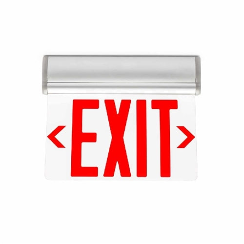Isolite EUG-EM-G-2M-MTEB 2W Universal Surface Mount Edge-lit LED Exit Sign, Ni-Cad Battery Backup, Green Illumination, Double Face, Mirror Background Face, Top/End/Back Mount