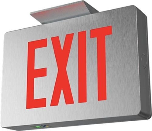 Isolite LPDC2-AC-R-2-WH-WH-MTEB 5W Die-Cast Aluminum LED Exit Sign, AC Only, Red Illumination, White Face, White Body,  Top/End/Back Mount