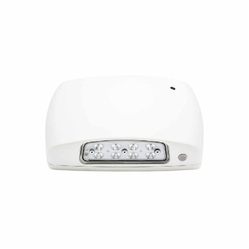 Isolite OWL-AC-WH-MB 17W Outdoor Wet Location LED Emergency Light, AC Only, Photocell, 120-277V, White Frame, Back Mount