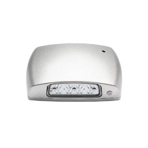 Isolite OWL-EM-SL-MB Outdoor Wet Location LED Emergency Light, AC Operation with Ni-Cad Battery Backup, Photocell, 120-277V, Silver Frame, Back Mount
