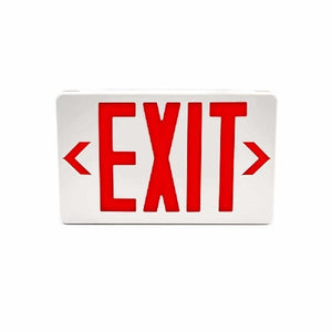 Isolite RL-EM-R-U-WH-MTEB Reliance Thermoplastic LED Exit Sign, AC with Ni-Cad Battery Backup, Red Illumination, Universal Face, White Frame, Universal Mount
