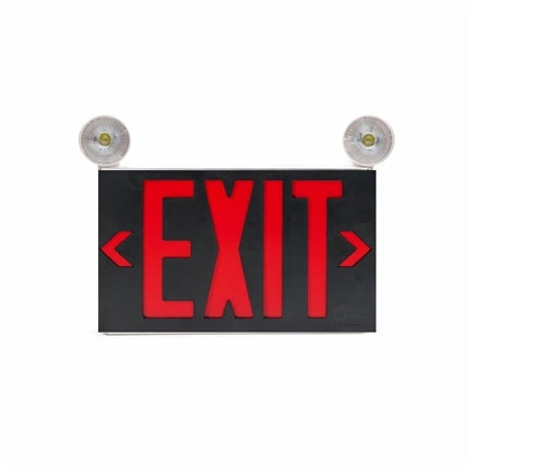 Isolite RLC-LED-R-U-BK-MTEB-SD RLC-LED Thermoplastic Exit & Emergency Combo, Red Letters, Universal Face Count, Black, Top/End/Back Mount, Self-Diagnostic1