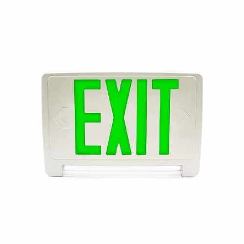 Isolite RLP-G-U-BK-MTEB-SD Damp Location Thermoplastic Pipe Exit and Emergency Combo, Green Illumination, Universal Face, Black Frame, Top/End/Back/Mount, Self-Diagnostics
