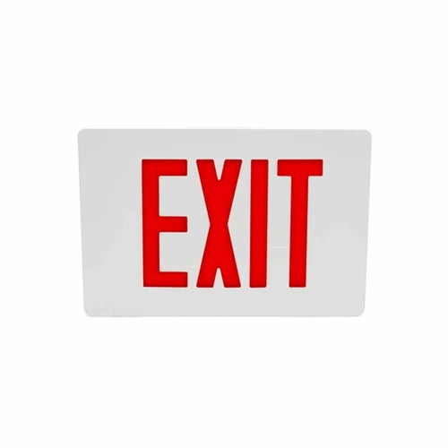 Isolite TL2-AC-R-1-WH-MPA 2W Aluminum Thin Line Die-Cast LED Exit Sign, AC Only, Red Letters, Single Face, White Frame, 12" Pendant Mount