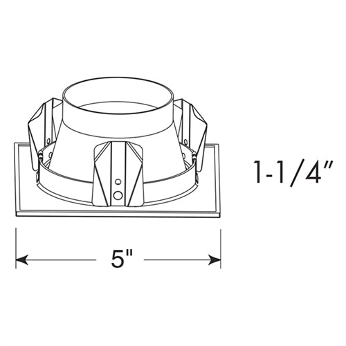 Juno Recessed Lighting 13SQ-WH (13SQ WH) 4" Line Voltage, LED and Fluorescent Square Downlight Pinhole Trim, White Trim