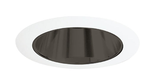Juno Recessed Lighting 17B-WH (17 BWH) 4" Line Voltage Reflector Downlight Trim, Black Reflector, White Trim