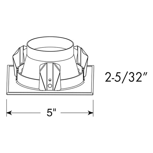 Juno Recessed Lighting 17SQ-HZ-WH (17SQ HZWH) 4" Line Voltage, LED and Fluorescent Square Downlight Trim, Haze Reflector, White Trim