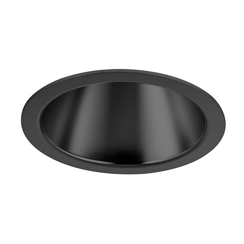 Juno Aculux Recessed Lighting 2002B-FM 2" LED, Low Voltage Round Lensed Downlight, Black Specular Flush Mount Trim
