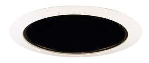 Juno Recessed Lighting 206B-WH (206 BWH) 5" Line Voltage Deep Cone Reflector Trim, Black Reflector, White Trim