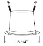 Juno Recessed Lighting 206B-WH (206 BWH) 5" Line Voltage Deep Cone Reflector Trim, Black Reflector, White Trim