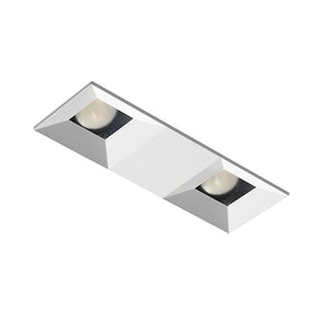 Juno Aculux Recessed Lighting 2301SQ2BHZ-WH-FM 2" 2 Heads LED Regressed Lensed Pinhole Flush Mount Trim, White Finish