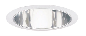 Juno Recessed Lighting 247C-WH (247S CWH) 6" Line Voltage, Shallow Cone Trim, Clear Reflector, White Trim
