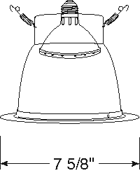 Juno Recessed Lighting 257B-WH (257 BWH) 6" Line Voltage, Deep Cone Trim, Black Reflector, White Trim