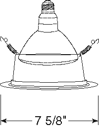 Juno Recessed Lighting 26B-WH (26 BWH) 6" LED, Line Voltage, Straight Cone Trim, Black Reflector, White Trim