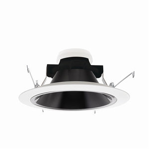 Juno Recessed Lighting 27HYP2-B-WH (27HYP2 BWH) 6" LED Hyperbolic Reflector Trim, Black Alzak Cone, White Trim Ring