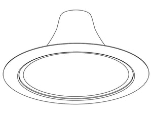 Juno Recessed Lighting 27HYP2-B-WH (27HYP2 BWH) 6" LED Hyperbolic Reflector Trim, Black Alzak Cone, White Trim Ring