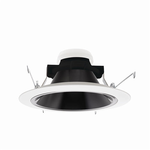 Juno Recessed Lighting 27HYP3-B-WH (27HYP3 BWH) 6" LED Hyperbolic Reflector Trim, Black Alzak Cone, White Trim Ring