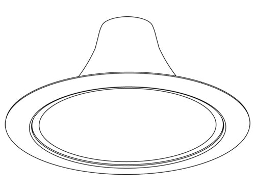 Juno Recessed Lighting 27HYP3-HZ-WH (27HYP3 HZWH) 6" LED Hyperbolic Reflector Trim, Haze Cone, White Trim Ring