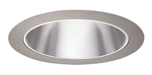 Juno Recessed Lighting 27PT-SC (27 PTSC) 6" LED, Line Voltage, Tapered Cone Trim, Pewter Reflector, Satin Chrome Trim