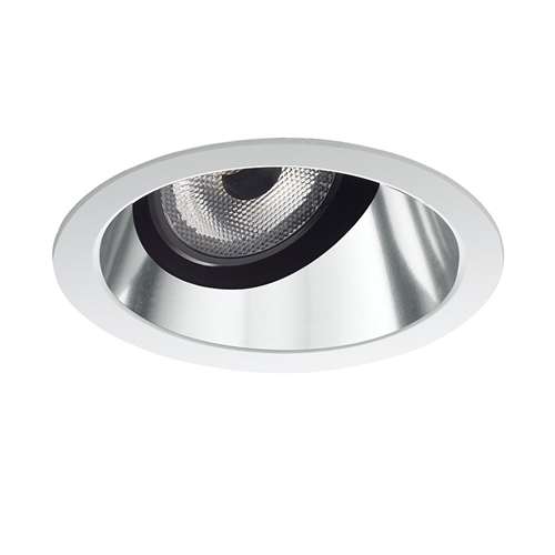 Juno Aculux 2AC CS SF Recessed Lighting 2" LED, Low Voltage Round Adjustable Angle Cut Cone, Clear Specular Self Flanged Trim
