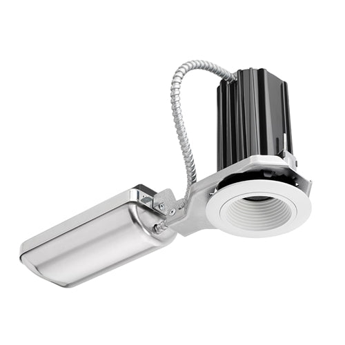 Juno Recessed Lighting 2B-835F1-WWH 2" LED Round Downlight Baffle 3500K 80CRI, Flood Beam, 120V only, White Baffle, White Trim Ring