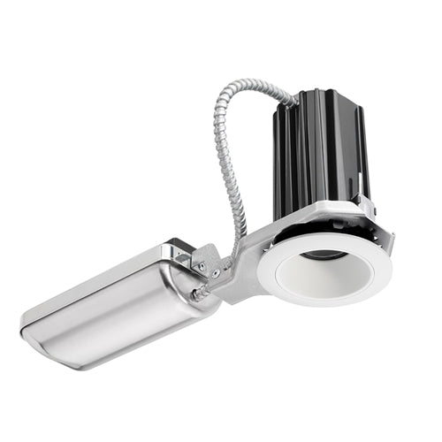 Juno Recessed Lighting 2C-830NU-WHW 2" LED Round Downlight Cone 3000K 80CRI, Narrow Flood Beam, 120-277V, White Reflector, White Trim Ring