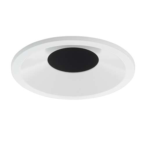 Juno Aculux 2DBV BD WHSF Recessed Lighting 2" Round Regressed Beveled Self Flanged Pinhole, White Trim