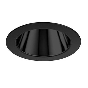 Juno Aculux 2DP BS SF WET Recessed Lighting 2" LED, Low Voltage Round Lensed Downlight, Black Specular Self Flanged Trim