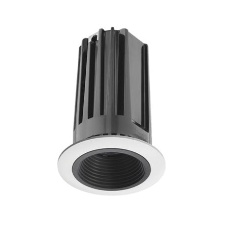 Juno 2" LED Recessed Lighting 2LEDTG2B-841F-BWH 2" LED Gen 2 Round Downlight Baffle 4100K 80 CRI, Flood Beam, Black Baffle, White Trim Ring