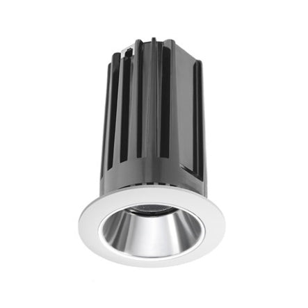 Juno 2" LED Recessed Lighting 2LEDTG2C-830S-CLW 2" LED Gen 2 Round Downlight Cone 3000K 80 CRI, Spot Beam, Clear Reflector, White Trim Ring