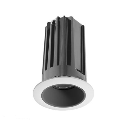 Juno 2" LED Recessed Lighting 2LEDTG2C-835F-BWH 2" LED Gen 2 Round Downlight Cone 3500K 80 CRI, Flood Beam, Black Reflector, White Trim Ring