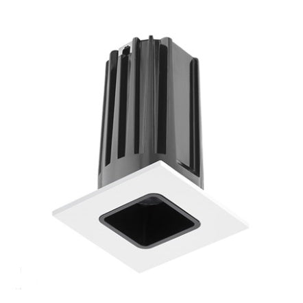 Juno 2" LED Recessed Lighting 2LEDTG2SQ-930S-BWH 2" LED Gen 2 Square Downlight Cone 3000K 90 CRI, Spot Beam, Black Reflector, White Trim Ring