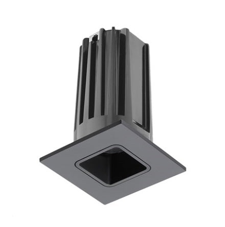 Juno 2" LED Recessed Lighting 2LEDTG2SQ-935F-BBL 2" LED Gen 2 Square Downlight Cone 3500K 90 CRI, Flood Beam, Black Reflector, Black Trim Ring