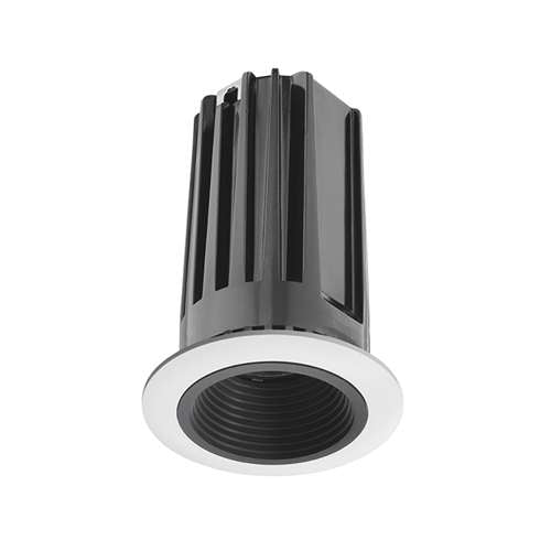 Juno 2" LED 2LEDTRIM G2 DC 40K 90CRI FL BWH Recessed Lighting 2" LED Gen 2 Round Downlight Cone 4100K 90 CRI, Flood Beam, Black Reflector, White Trim Ring
