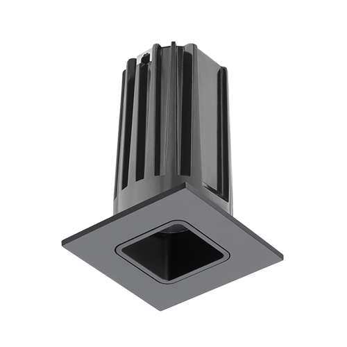 Juno 2" LED 2LEDTRIM G2 SQ 40K 80CRI FL BBL Recessed Lighting 2" LED Gen 2 Square Downlight Cone 4100K 80 CRI, Flood Beam, Black Reflector, Black Trim Ring