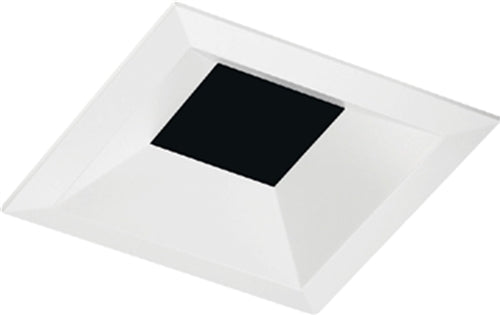 Juno Aculux 3SQDBV BS BLFM WET Recessed Lighting 3-1/4" Line Voltage, Low Voltage, LED Square Downlight Regressed Pinhole Flush Mount, Black Alzak Reflector, Black Trim