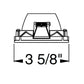 Juno Aculux 3SQDBV BS BLFM WET Recessed Lighting 3-1/4" Line Voltage, Low Voltage, LED Square Downlight Regressed Pinhole Flush Mount, Black Alzak Reflector, Black Trim