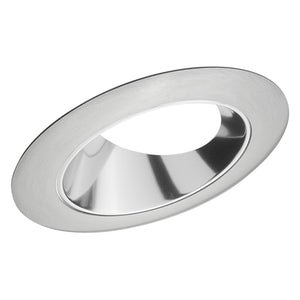 Juno Recessed Lighting 48LPT-SC (48L PTSC) 4" Super Slope Trim for Ceiling 20 Degree to 35 Degree, Pewter Alzak Reflector, Satin Chrome Trim Ring