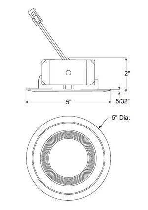 Juno 4JBLDT DB 27K 90CRI WWH Recessed Lighting 4" Downlight Baffle Trim, 2700K Color Temperature, 90 CRI, White
