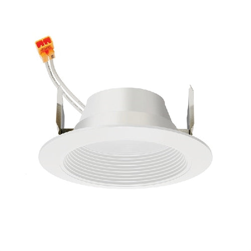 Juno 4RLD G4 09LM 27K 90CRI 120 FRPC WWH M6 Recessed Lighting Downlight 4" LED Retrofit Baffle Trim 2700K, 90 CRI, 900 Lumens, White Finish