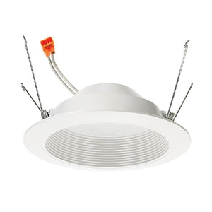 Juno 5RLD G4 09LM 27K 90CRI 120 FRPC WWH M6 Recessed Lighting Downlight 5" LED Retrofit Baffle Trim 2700K, 90 CRI, 900 Lumens, White Finish