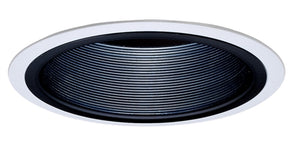 Juno Recessed Lighting 601B-WH 6" Fluorescent, Baffled Downlight Trim, Black Baffle, White Trim
