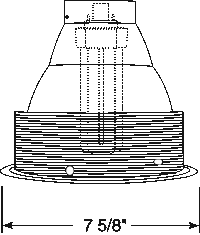 Juno Recessed Lighting 601B-WH 6" Fluorescent, Baffled Downlight Trim, Black Baffle, White Trim