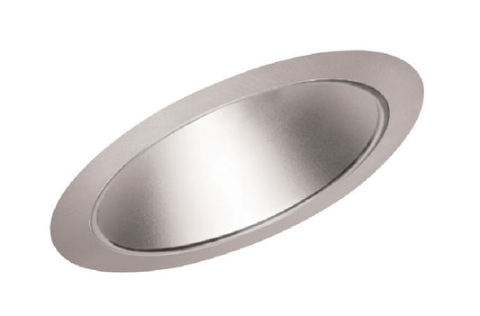 Juno Recessed Lighting 620HZ-SC (620 HZSC) 6" LED Slope Ceiling Reflector Cone Trim, Haze Reflector, Satin Chrome Trim